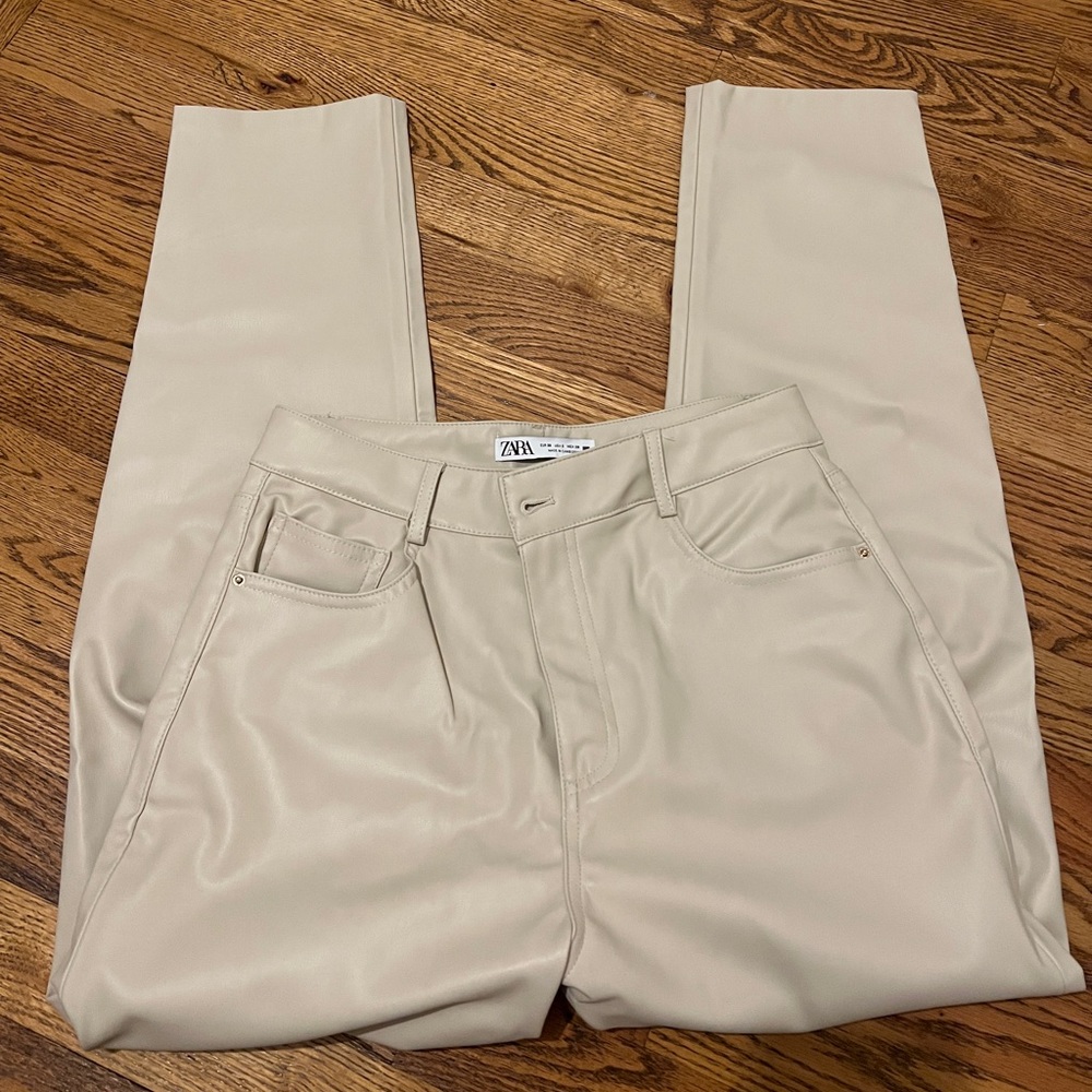 zara faux leather pants